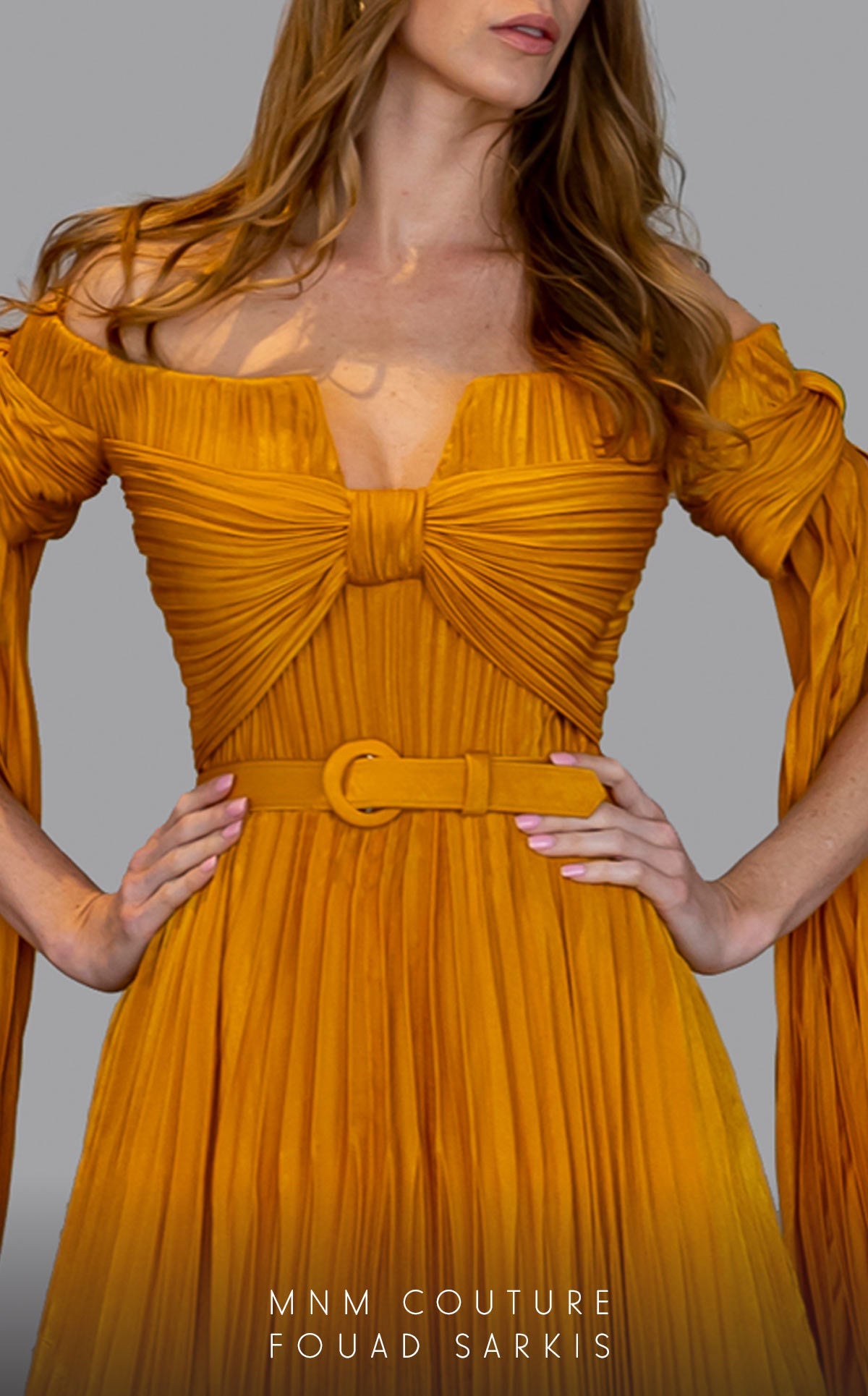Formal Dresses Pleated A Line Long Formal Evening Dress Yellow
