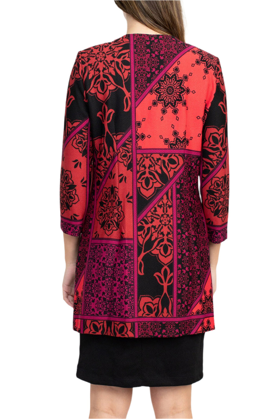 Cocktail Dresses Short Cocktail Multi Print Jacket Dress Red Black