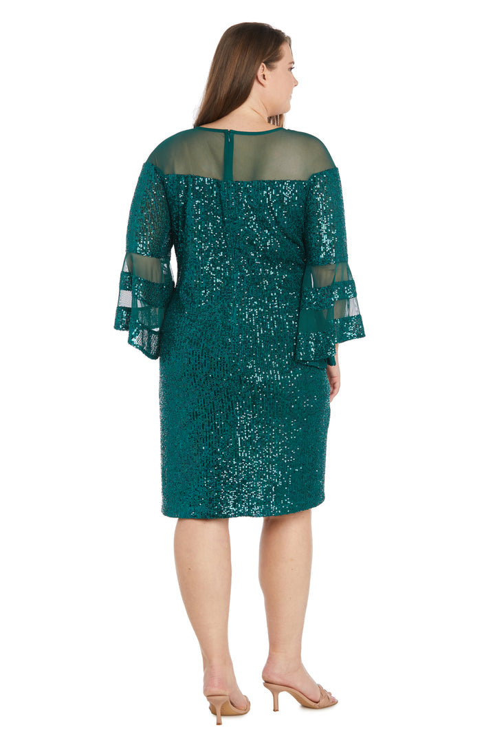 Plus Size Dresses Sequin Long Sleeve Plus Size Mother of the Bride Dress Emerald