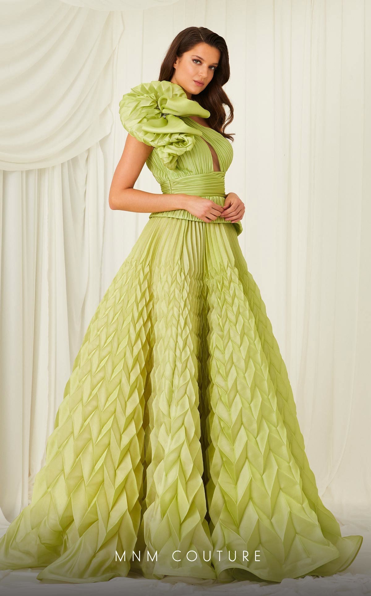 Formal Dresses Long Ball Gown Pleated Formal Evening Dress Pistache