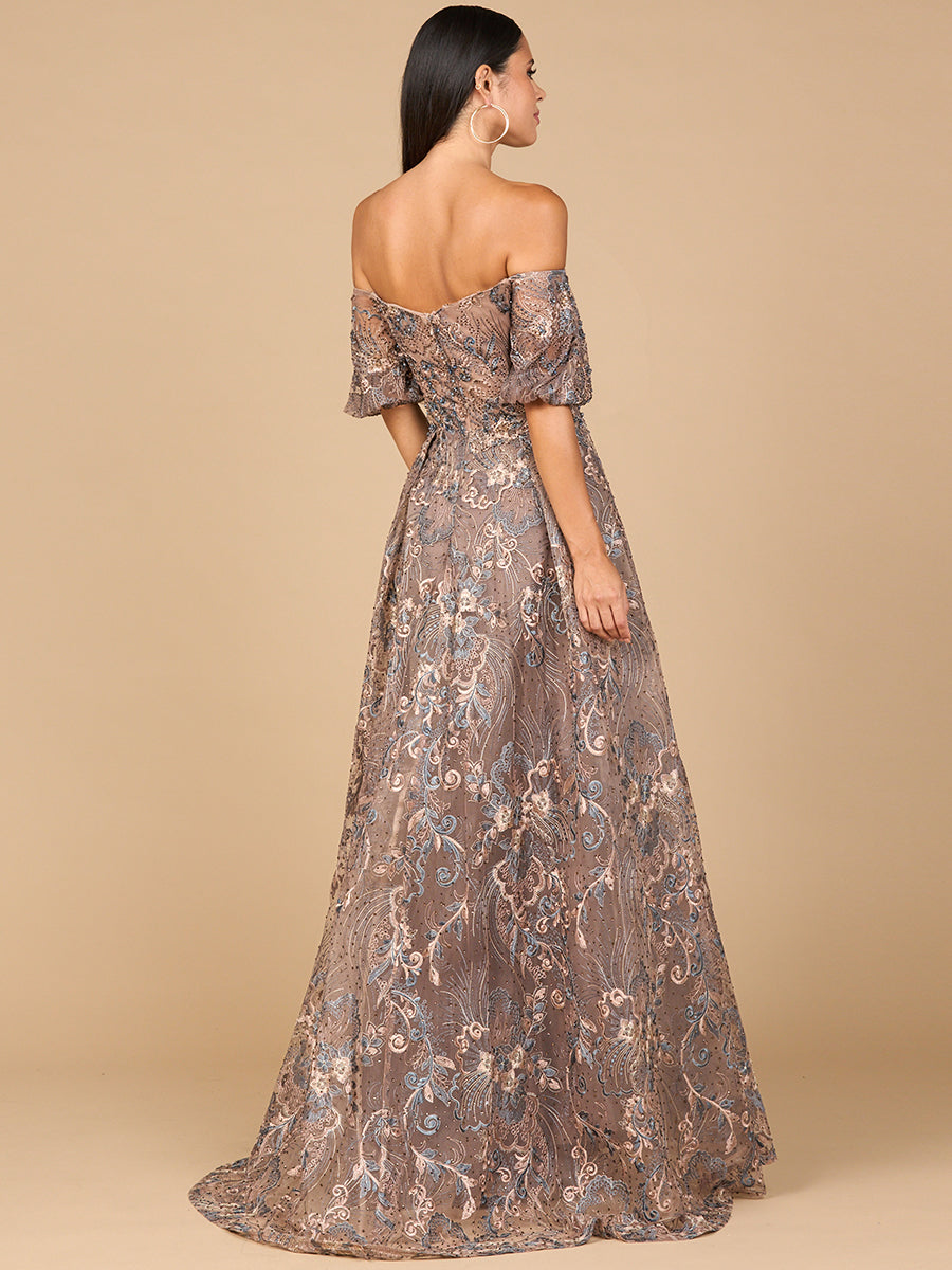 Formal Dresses Long Beaded Ball Gown Overskirt Formal Dress Bronze Multi