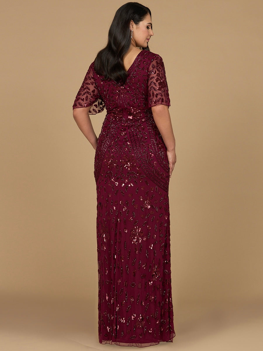 Formal Dresses Long Formal Beaded Sequin Evening Dress Wine