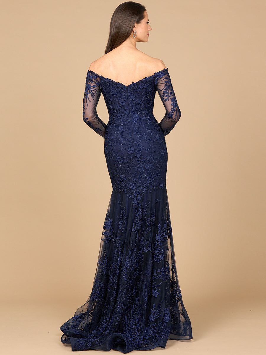 Formal Dresses Long Mermaid Beaded Formal Dress Navy