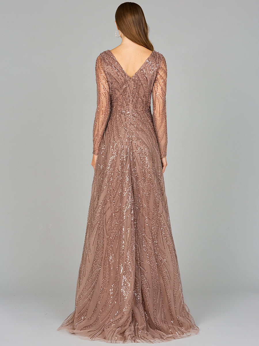 Mother of the Bride Dresses Long Modest Lace Mother of the Bride Formal Dress Taupe