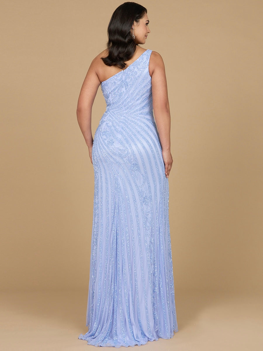Prom Dresses Long Formal Beaded Slit Prom Dress Blue Iris
