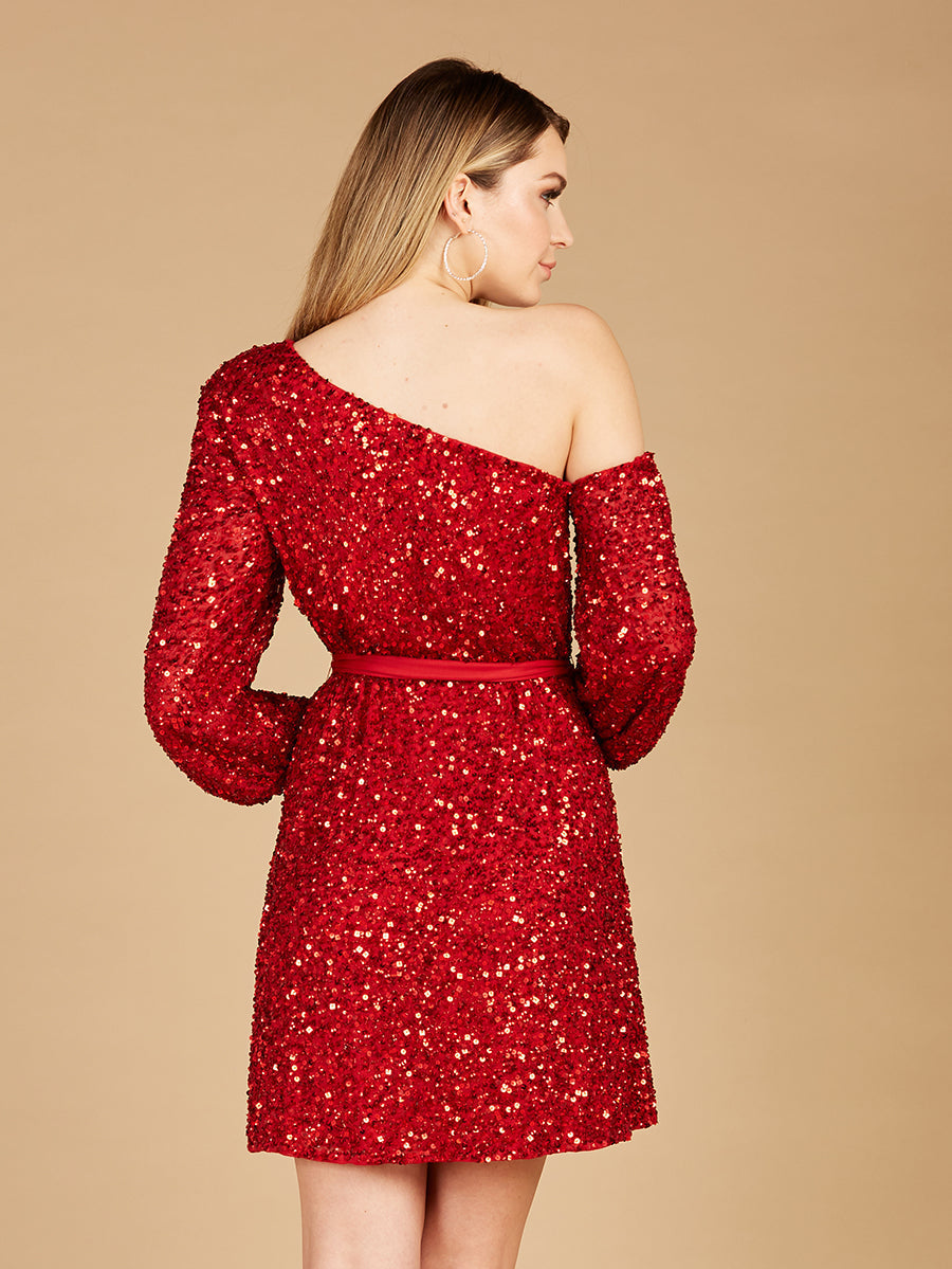 Cocktail Dresses Short Cocktail Beaded Mini Dress Red