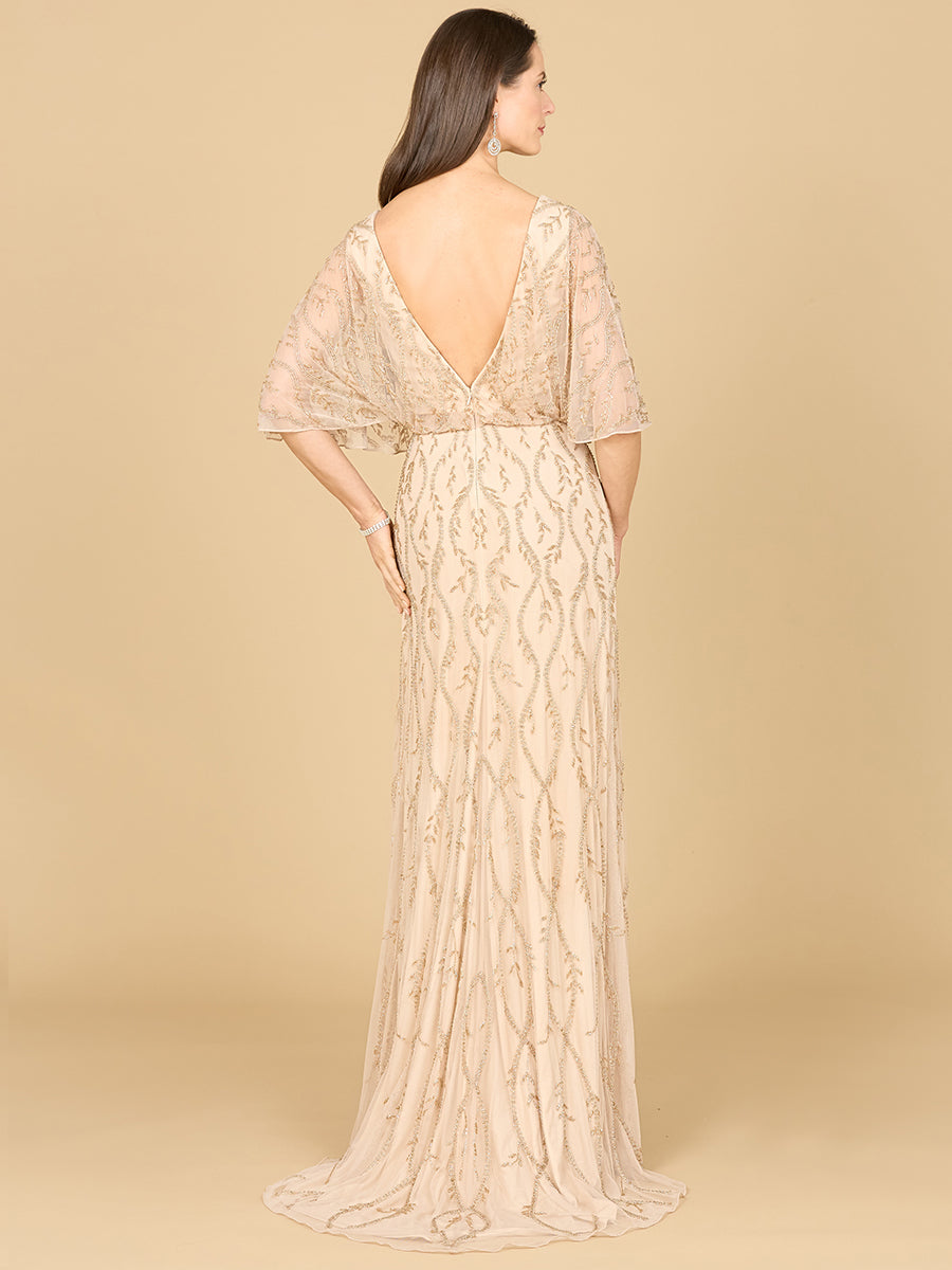 Mother of the Bride Dresses Long Formal Beaded Modest Mother of the Bride Dress Champagne