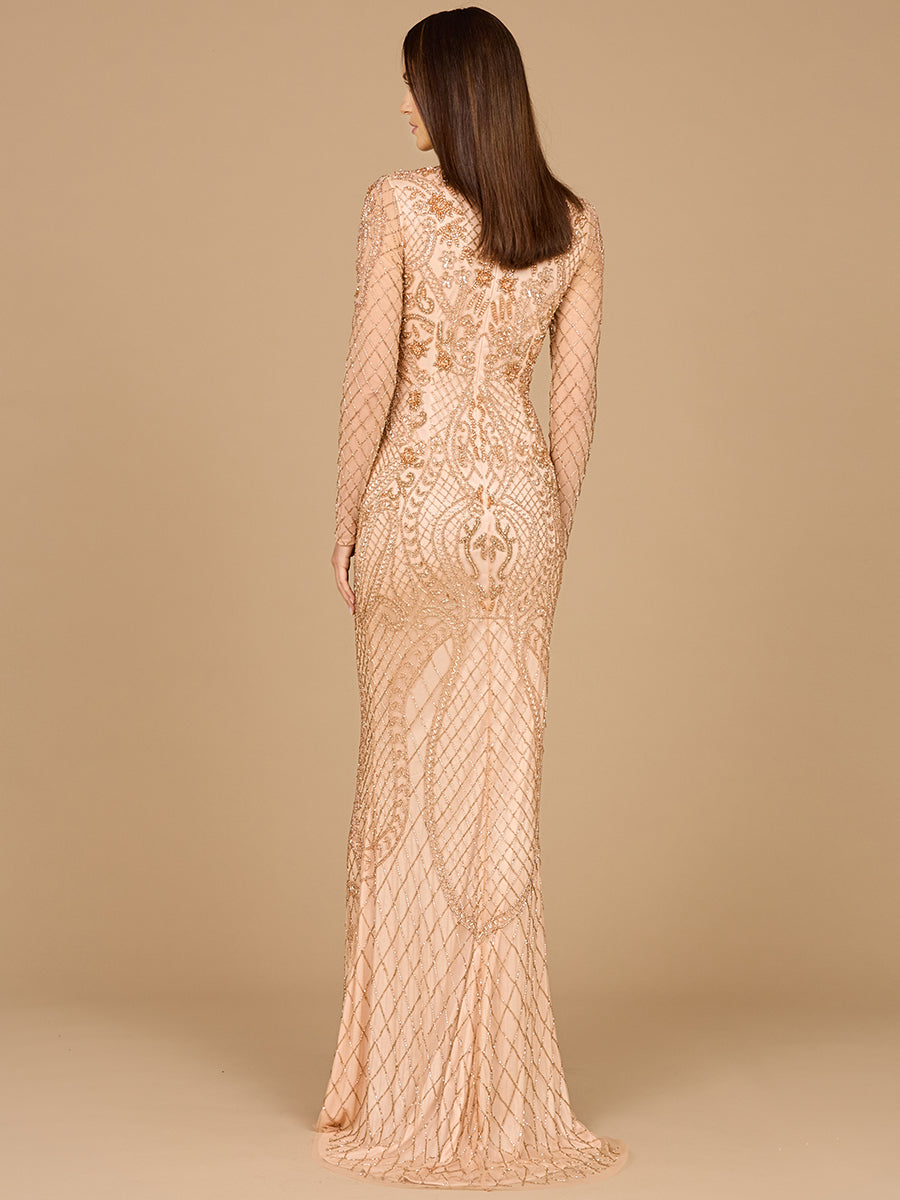 Formal Dresses Long Fitted Formal Evening Dress Rose/Gold