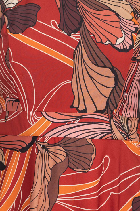 Cocktail Dresses Midi Multi Print Cocktail Dress Caper Multi