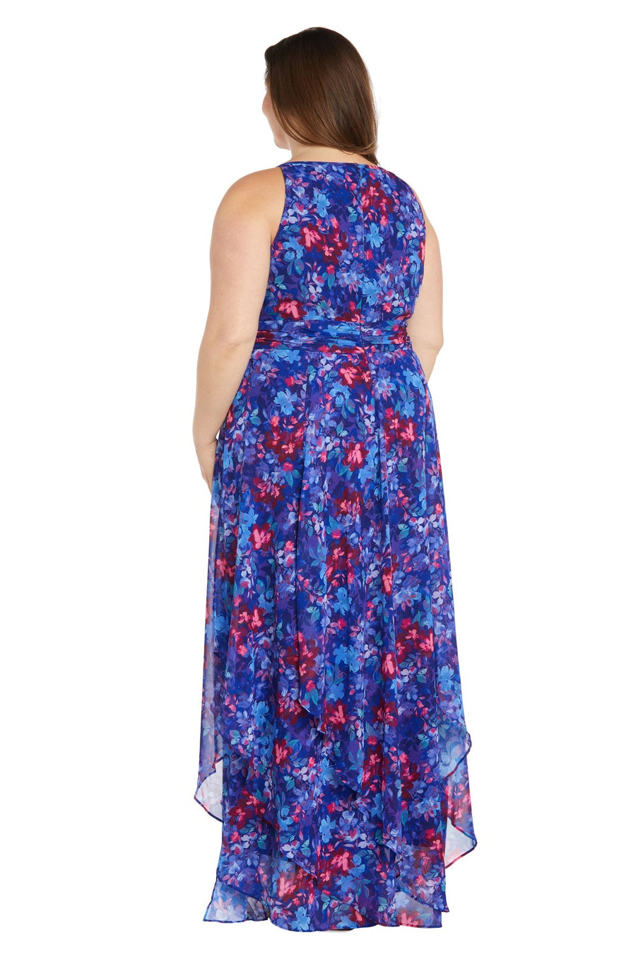 Plus Size Dresses Long Floral Printed Formal Dress Royal