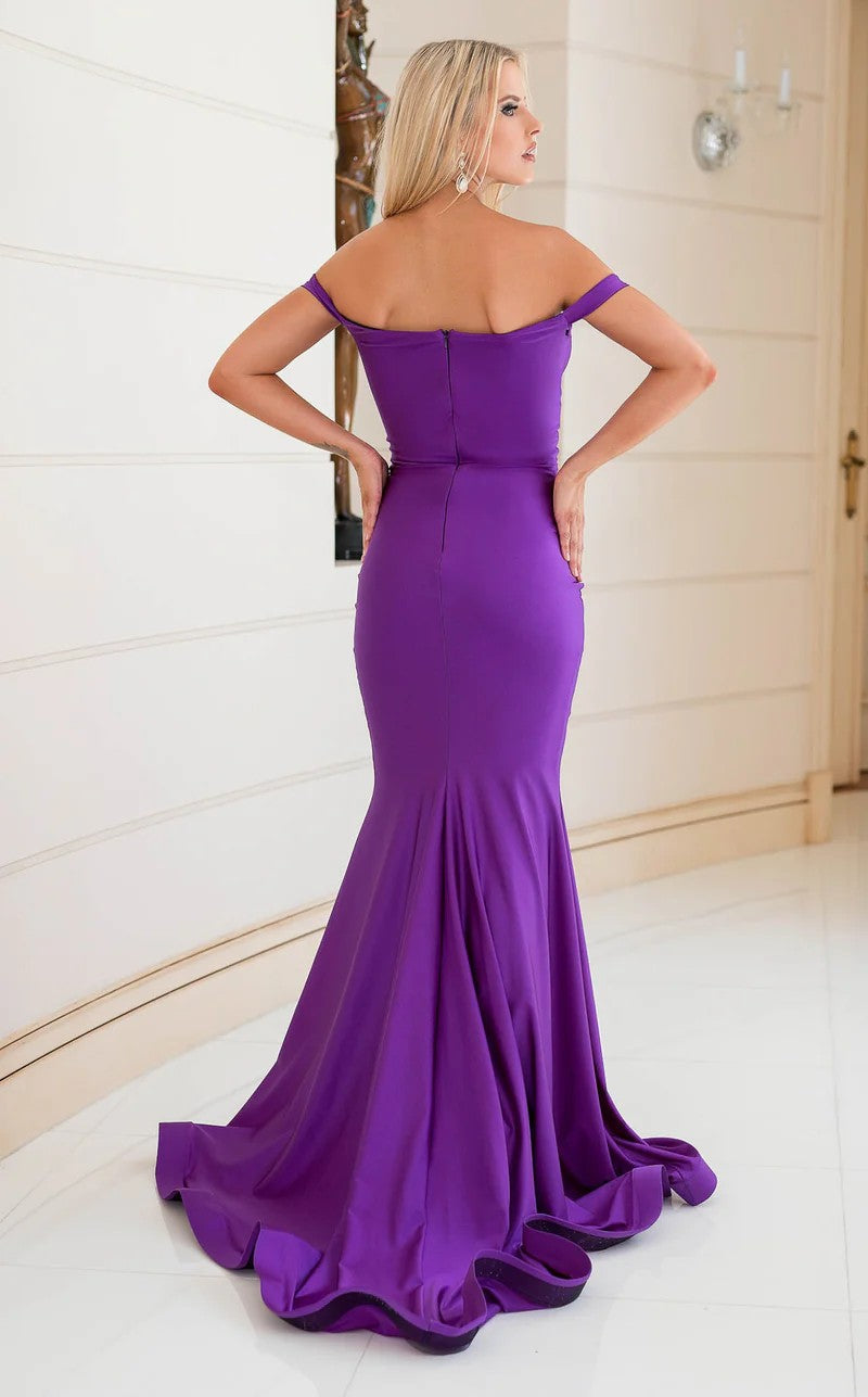 Prom Dresses Prom Fitted Slit Long Formal Dress Purple