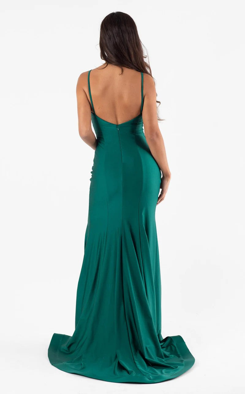 Prom Dresses Mermaid Fit Long Formal Slit Prom Dress Hunter