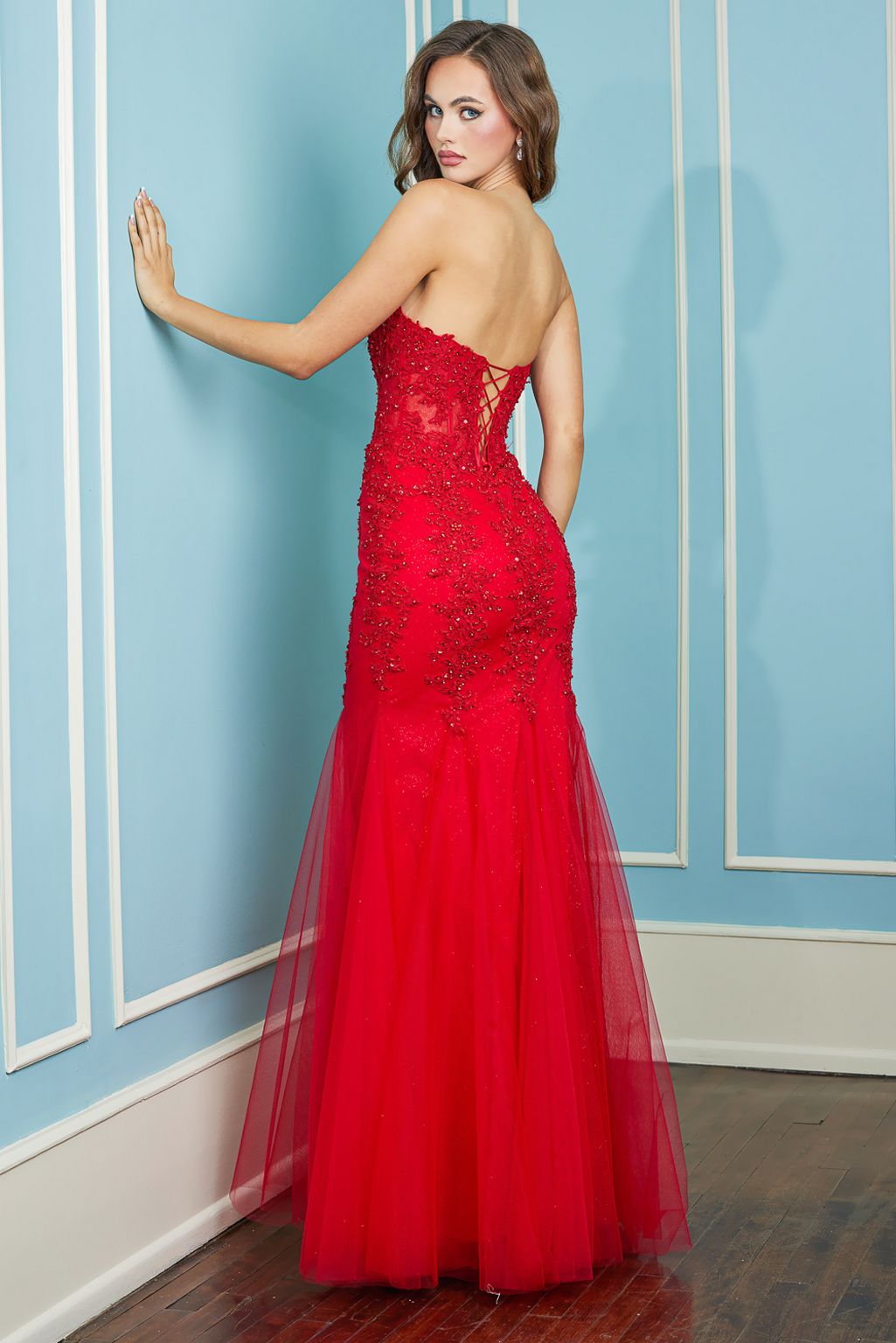 Prom Dresses Prom Long Mermaid Applique Formal Dress Red