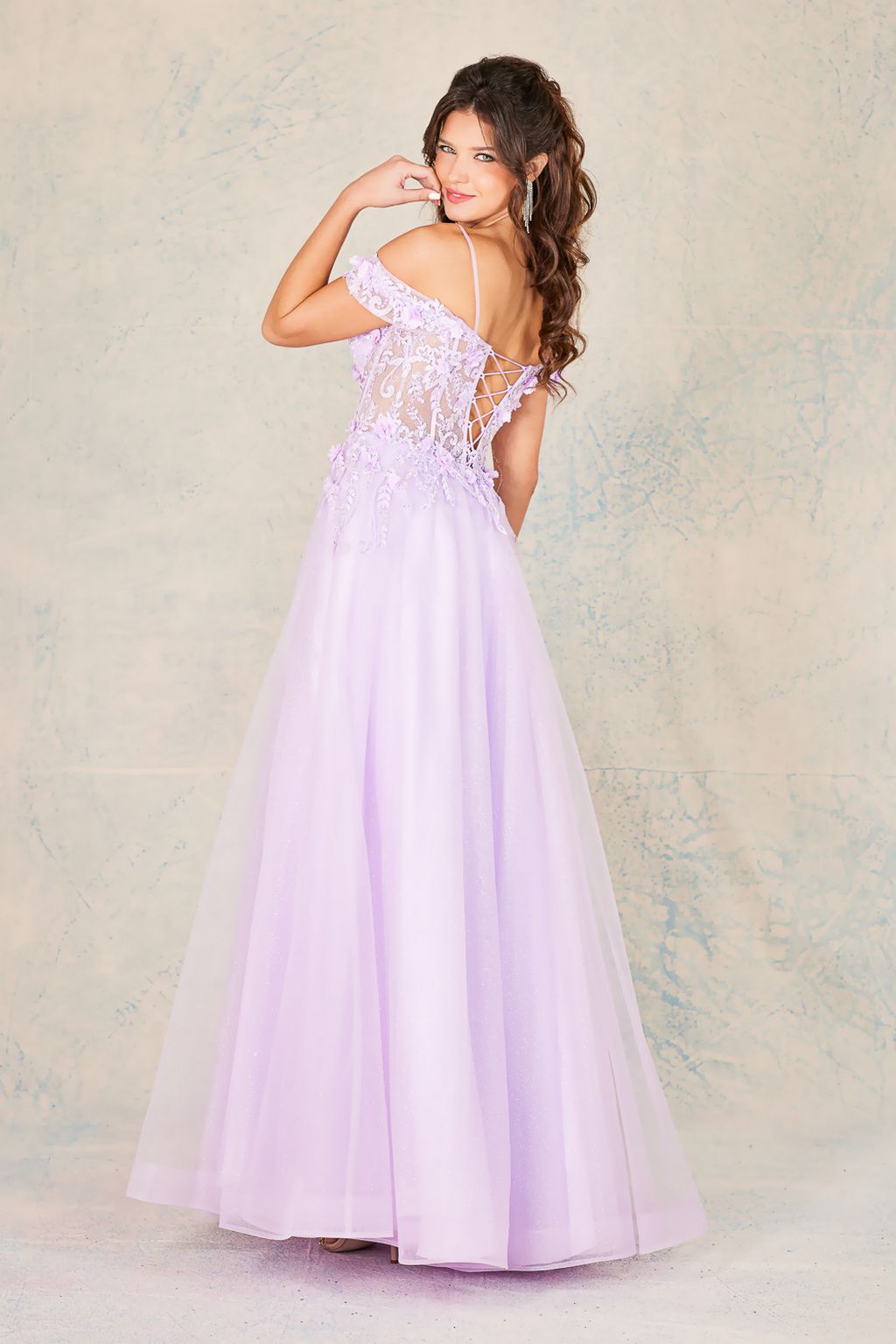 Prom Dresses Prom Long 3D Floral Applique Formal Dress Lilac