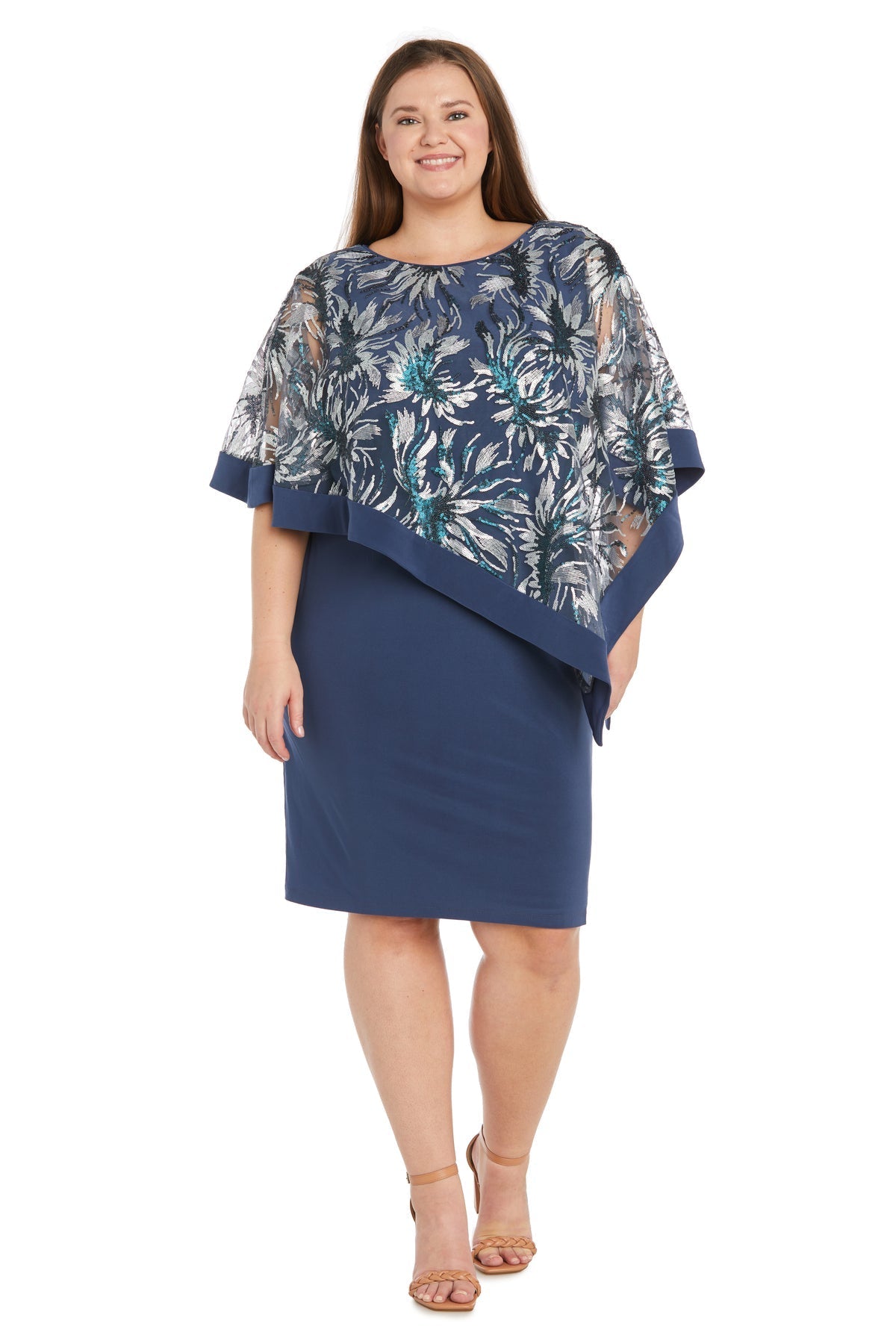 Cocktail Dresses Plus Size Short Poncho Cocktail Dress Denim