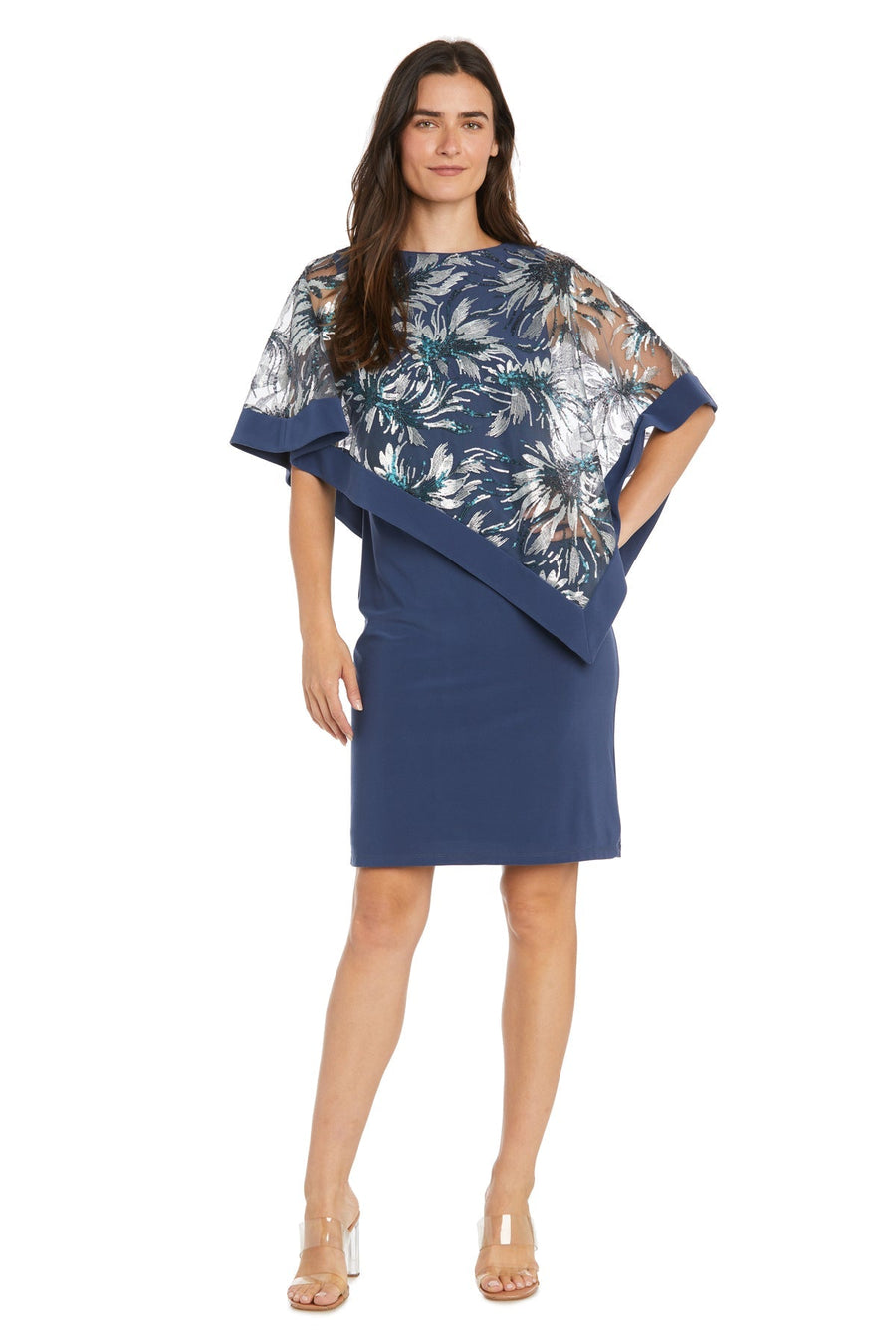 Cocktail Dresses Short Mother of the Bride Poncho Cocktail Dress Denim