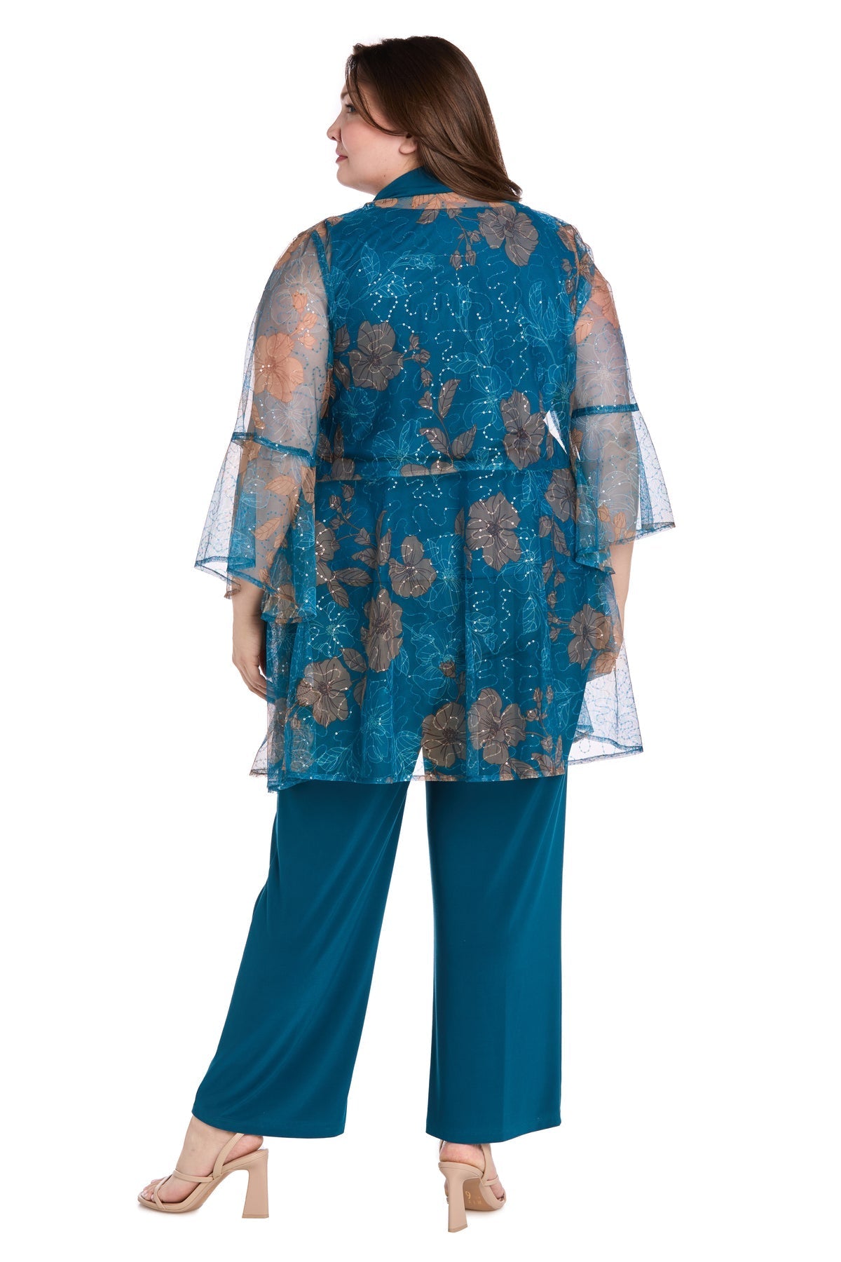Plus Size Dresses Long Plus Size Formal Mother of the Bride Pant Suit Peacock