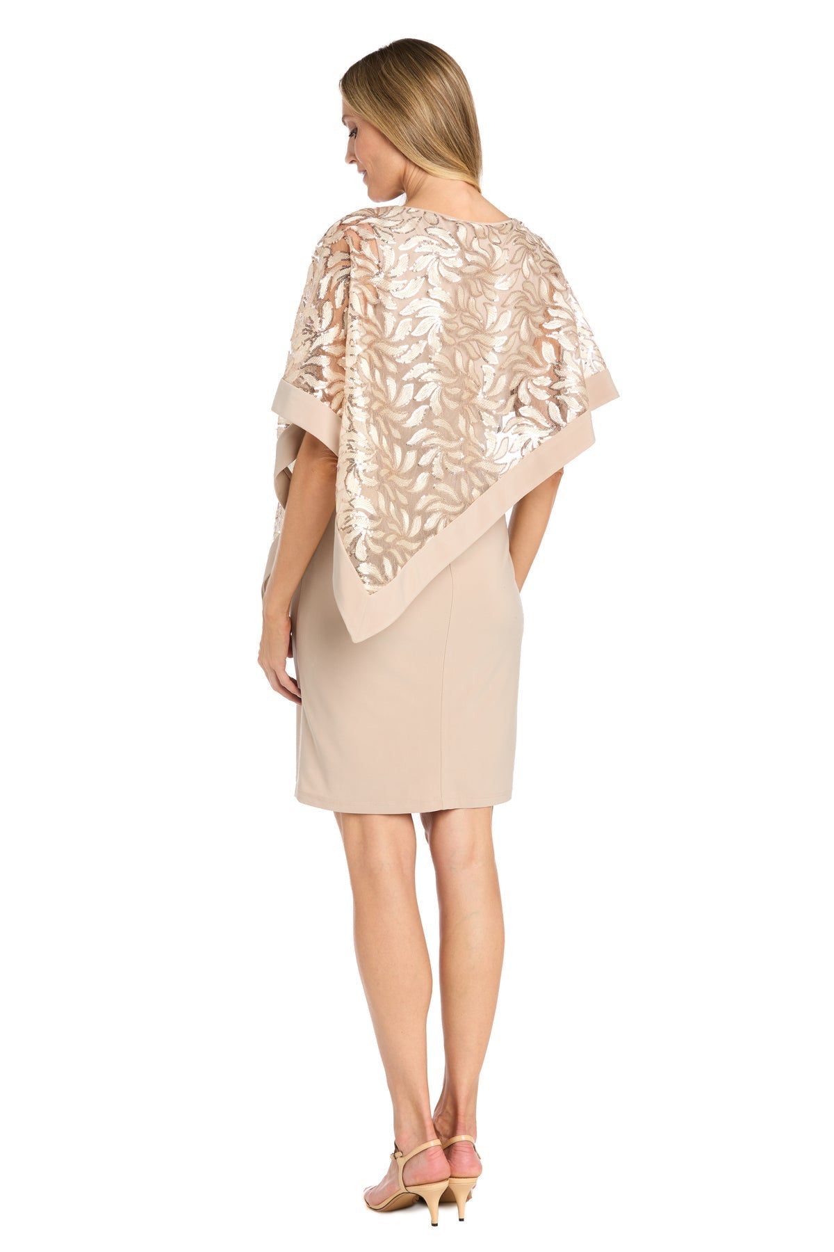Cocktail Dresses Mother of the Bride Short Cocktail Poncho Dress Champagne