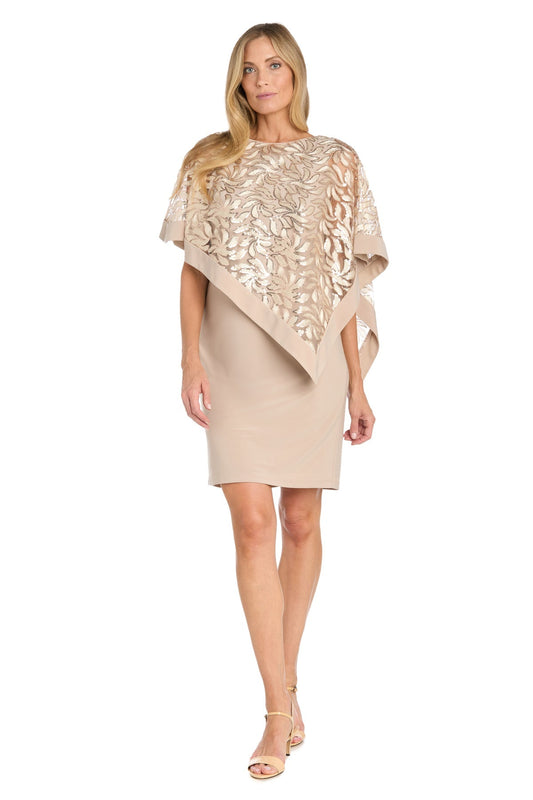 Cocktail Dresses Mother of the Bride Short Cocktail Poncho Dress Champagne