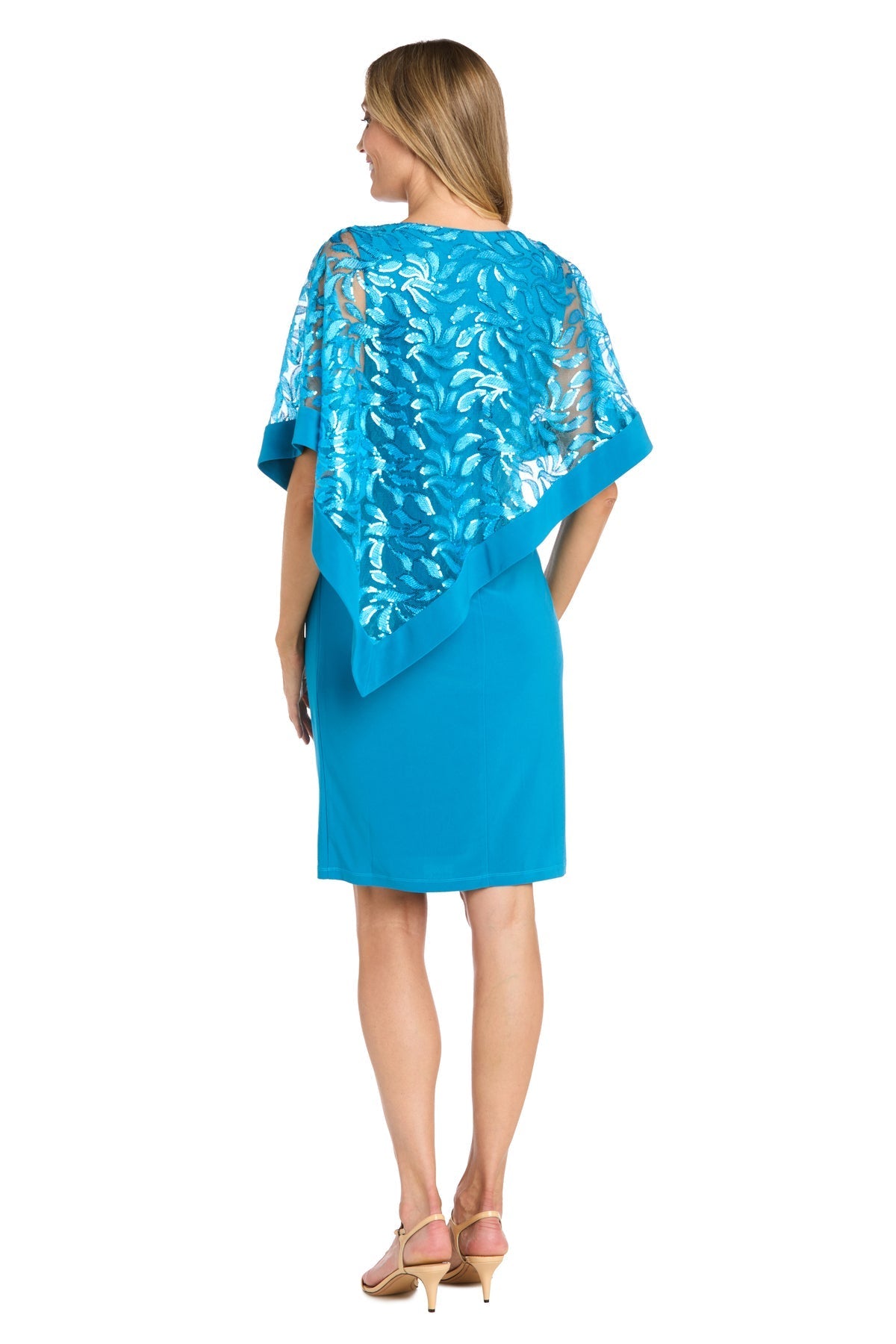 Cocktail Dresses Mother of the Bride Short Cocktail Poncho Dress Turquoise