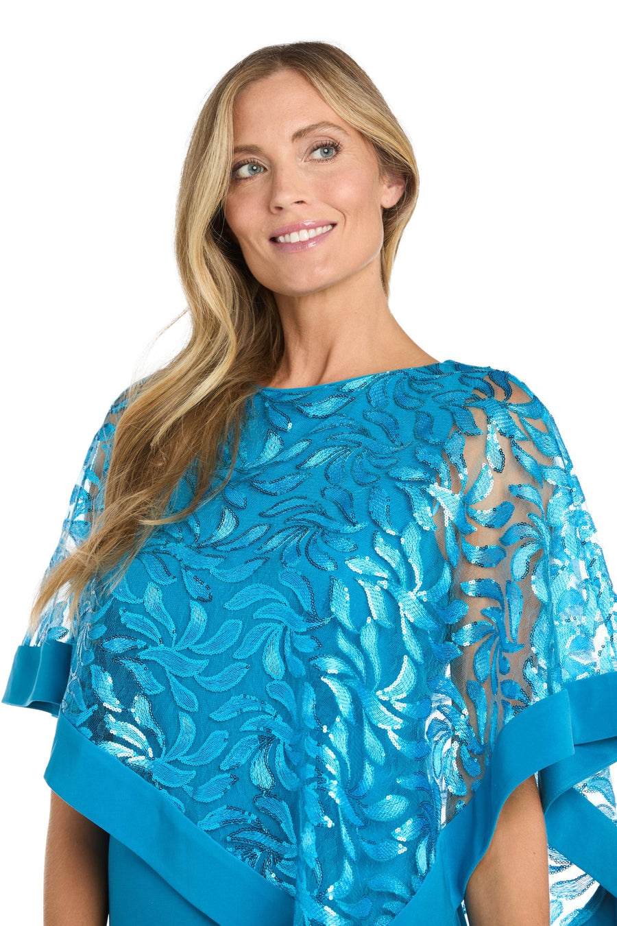 Cocktail Dresses Mother of the Bride Short Cocktail Poncho Dress Turquoise