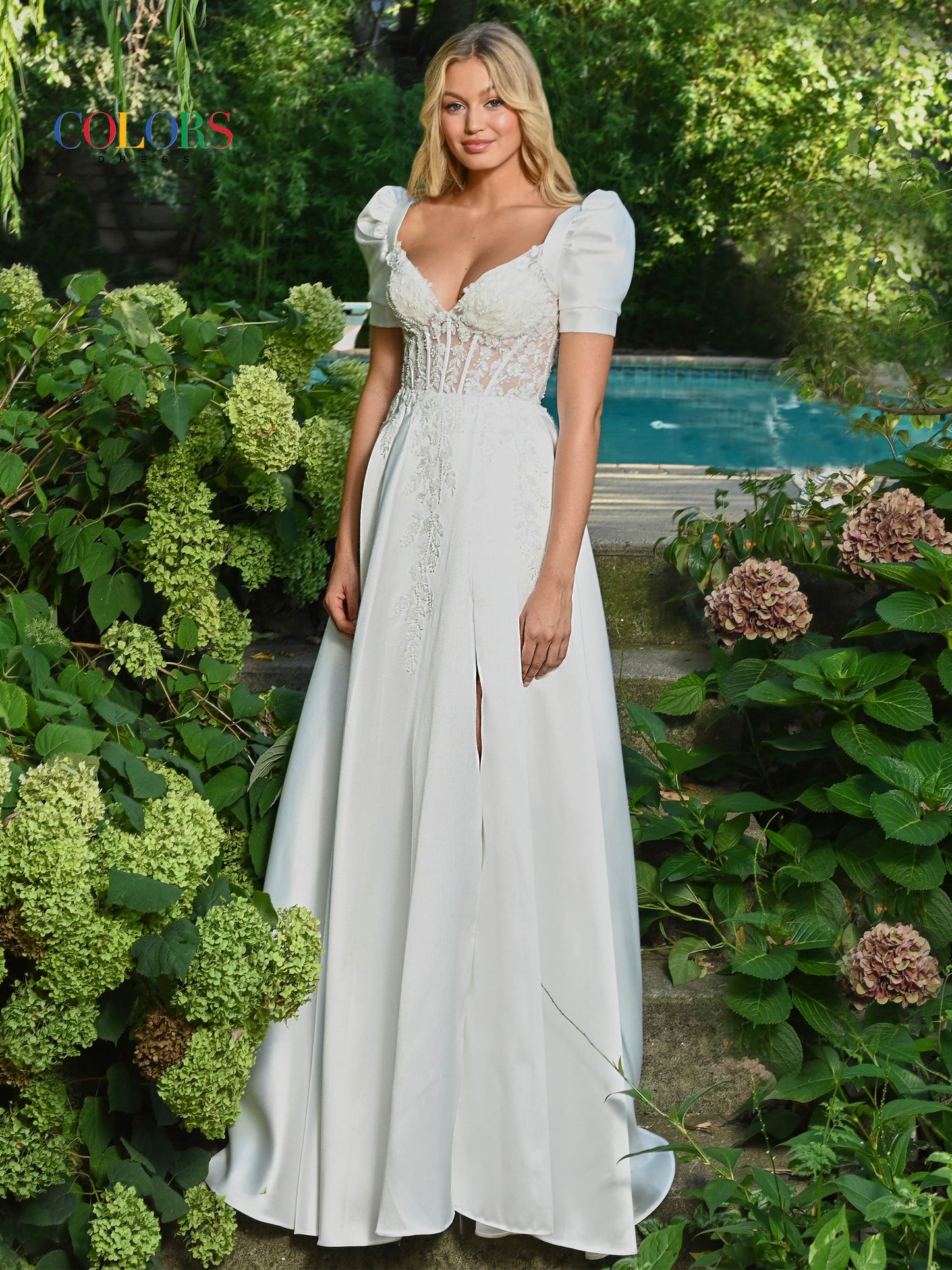 Prom Dresses Long Formal A Line Slit Prom Dress White