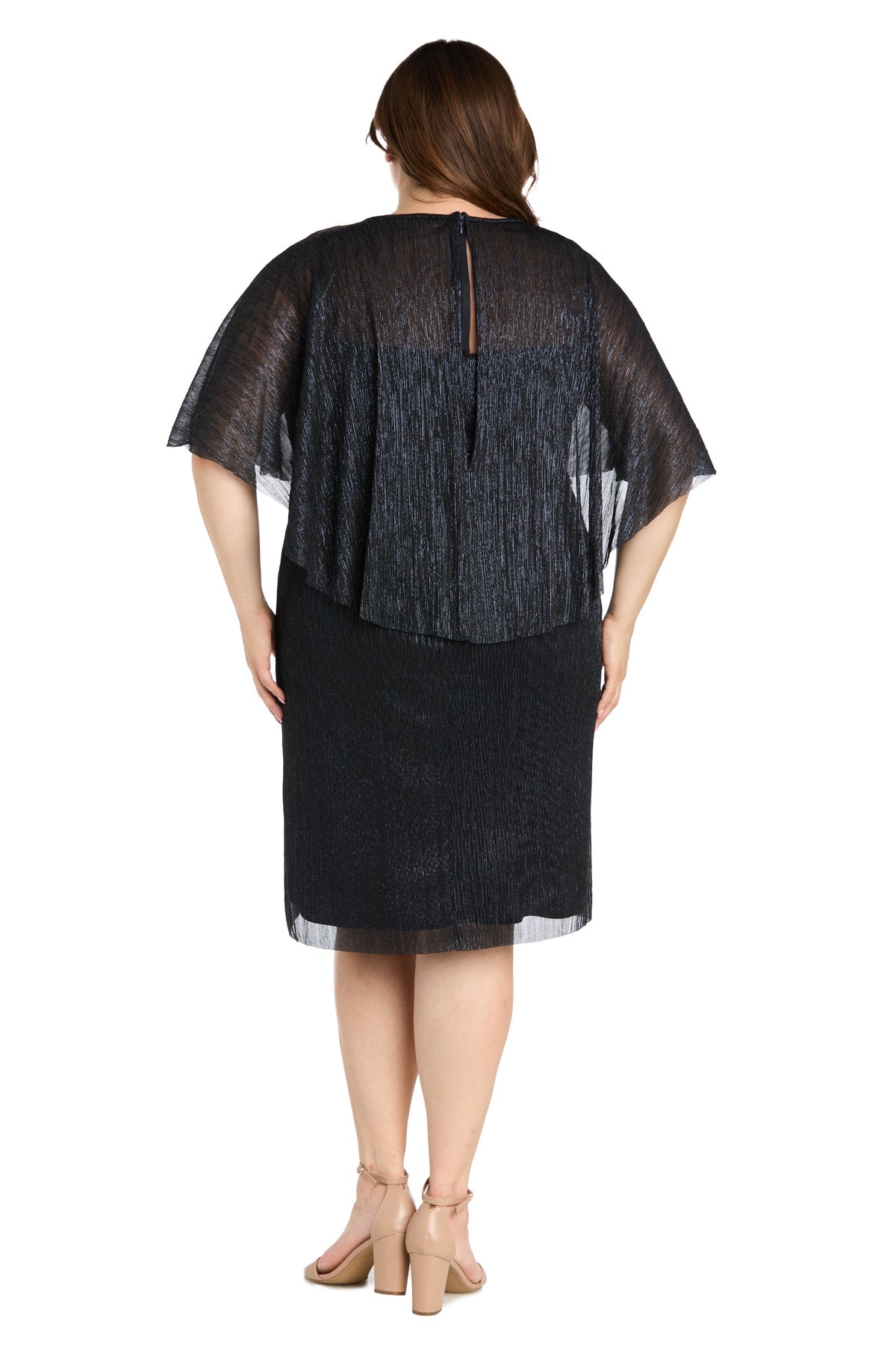 Plus Size Dresses Short Cocktail Plus Size Caplet Dress Navy