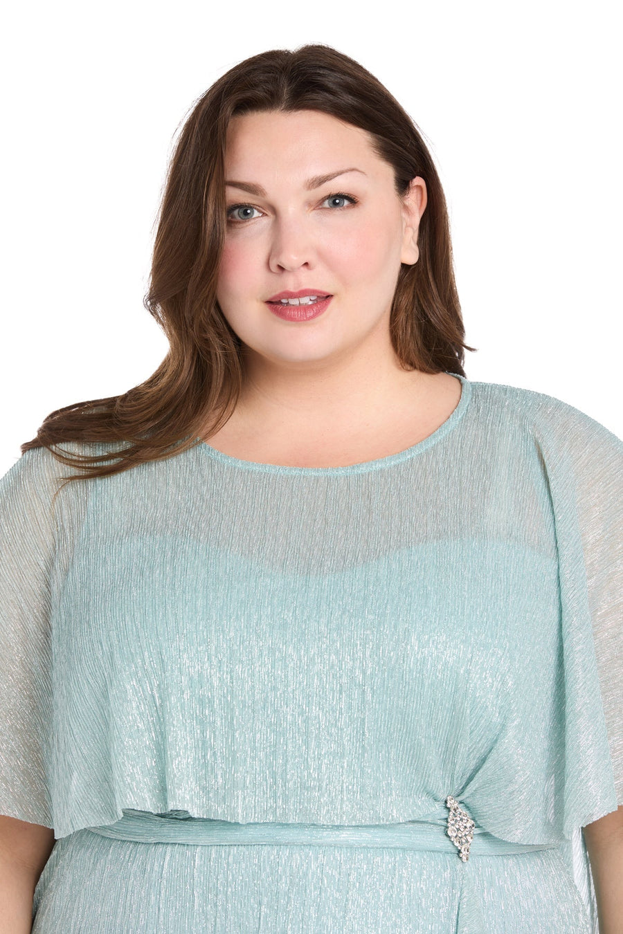 Plus Size Dresses Short Cocktail Plus Size Caplet Dress Seafoam