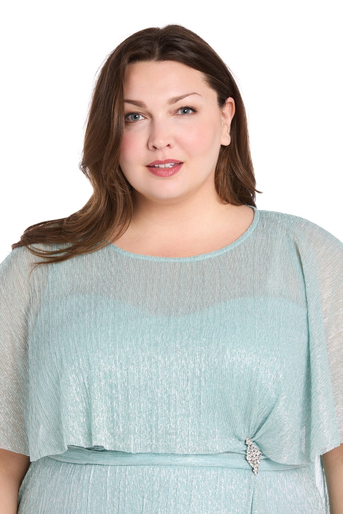 Plus Size Dresses Short Cocktail Plus Size Caplet Dress Seafoam