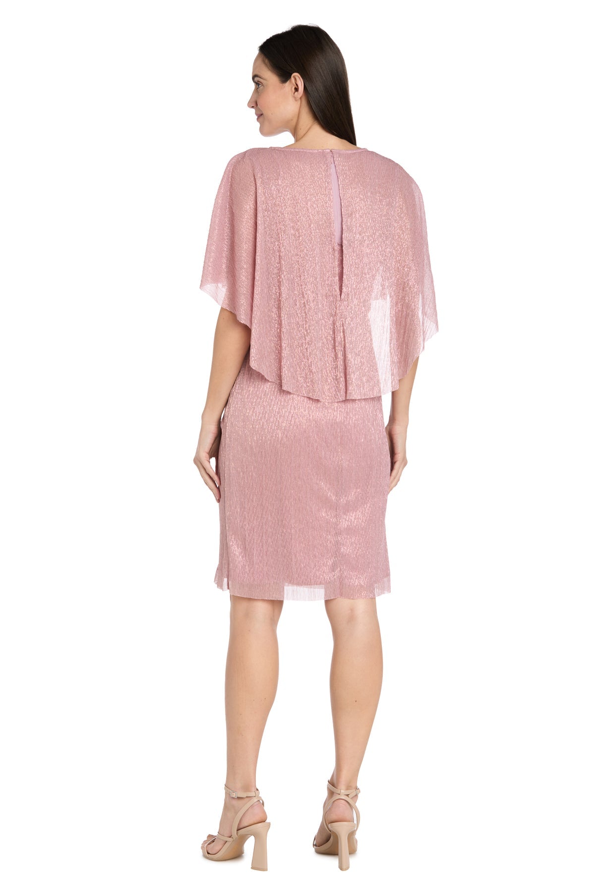Cocktail Dresses Short Ruffle Cocktail Caplet Dress Rose