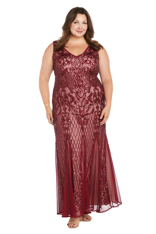 Plus Size Dresses Long Plus Size Beaded Formal DressRuby/Nude