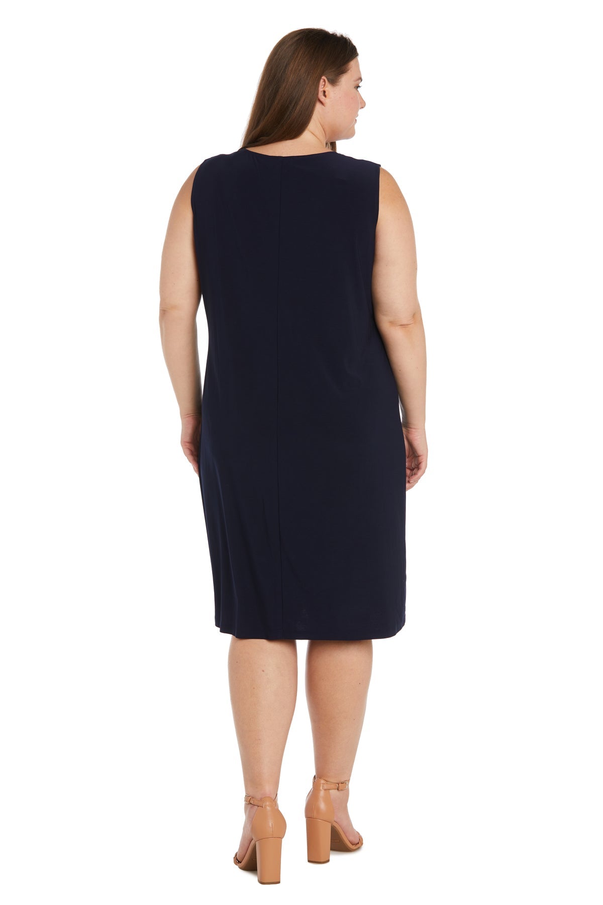 Plus Size Dresses Short Printed Jacket Mother of the Bride Dress Navy/Silver