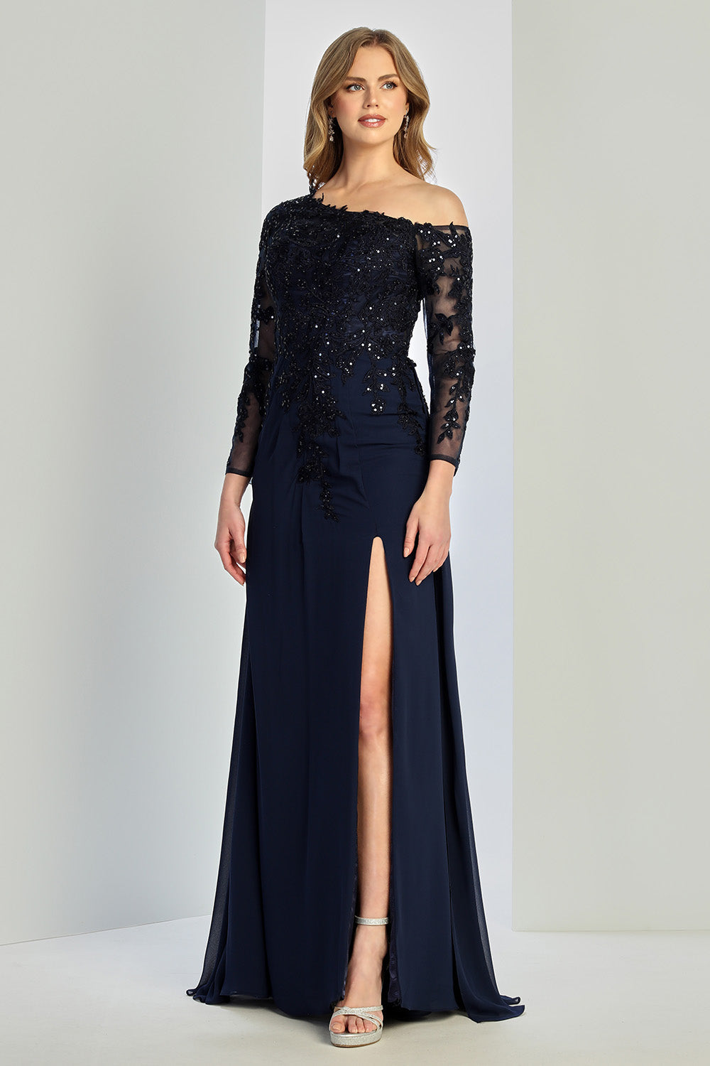 Plus Size Dresses Long Formal A Line Evening Dress Navy