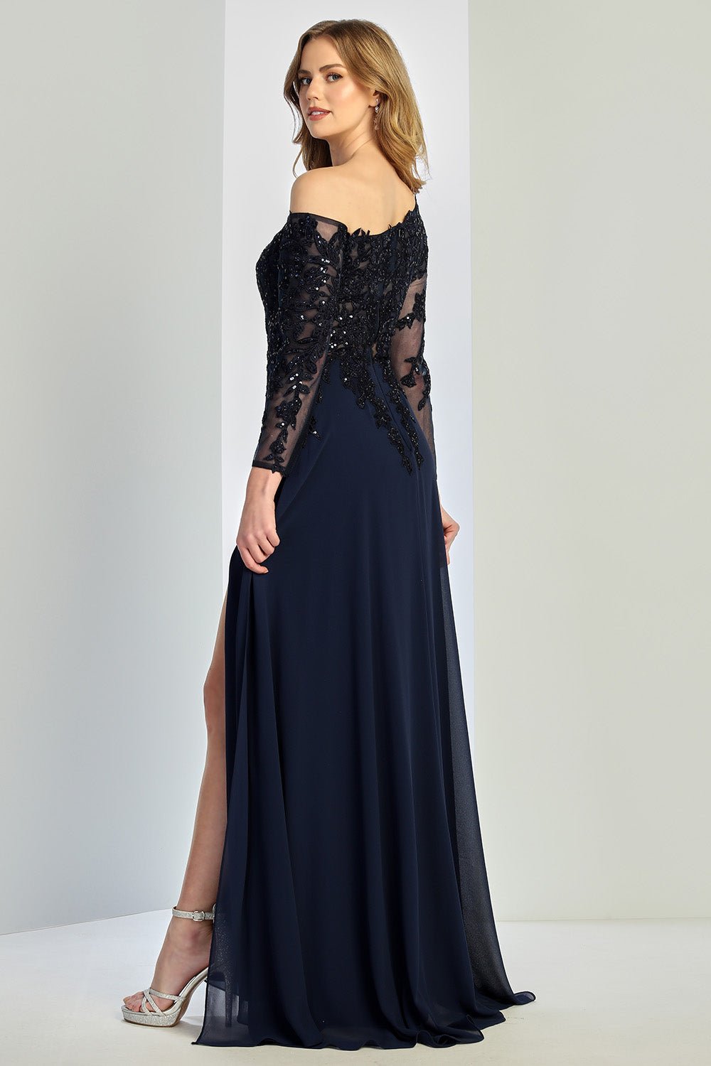 Plus Size Dresses Long Formal A Line Evening Dress Navy