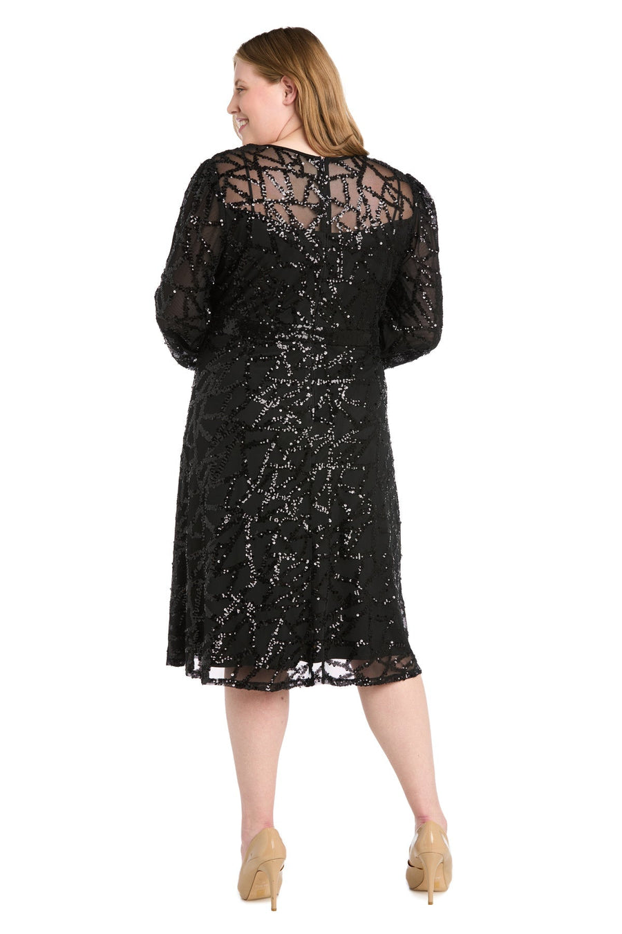 Plus Size Dresses Short Sequin Cocktail Plus Size Dress Black