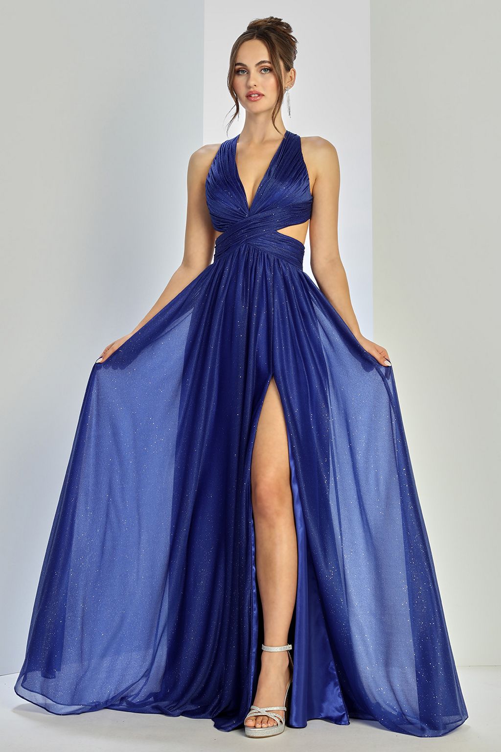 Prom Dresses Glitter Long Formal A Line Prom Dress Royal Blue