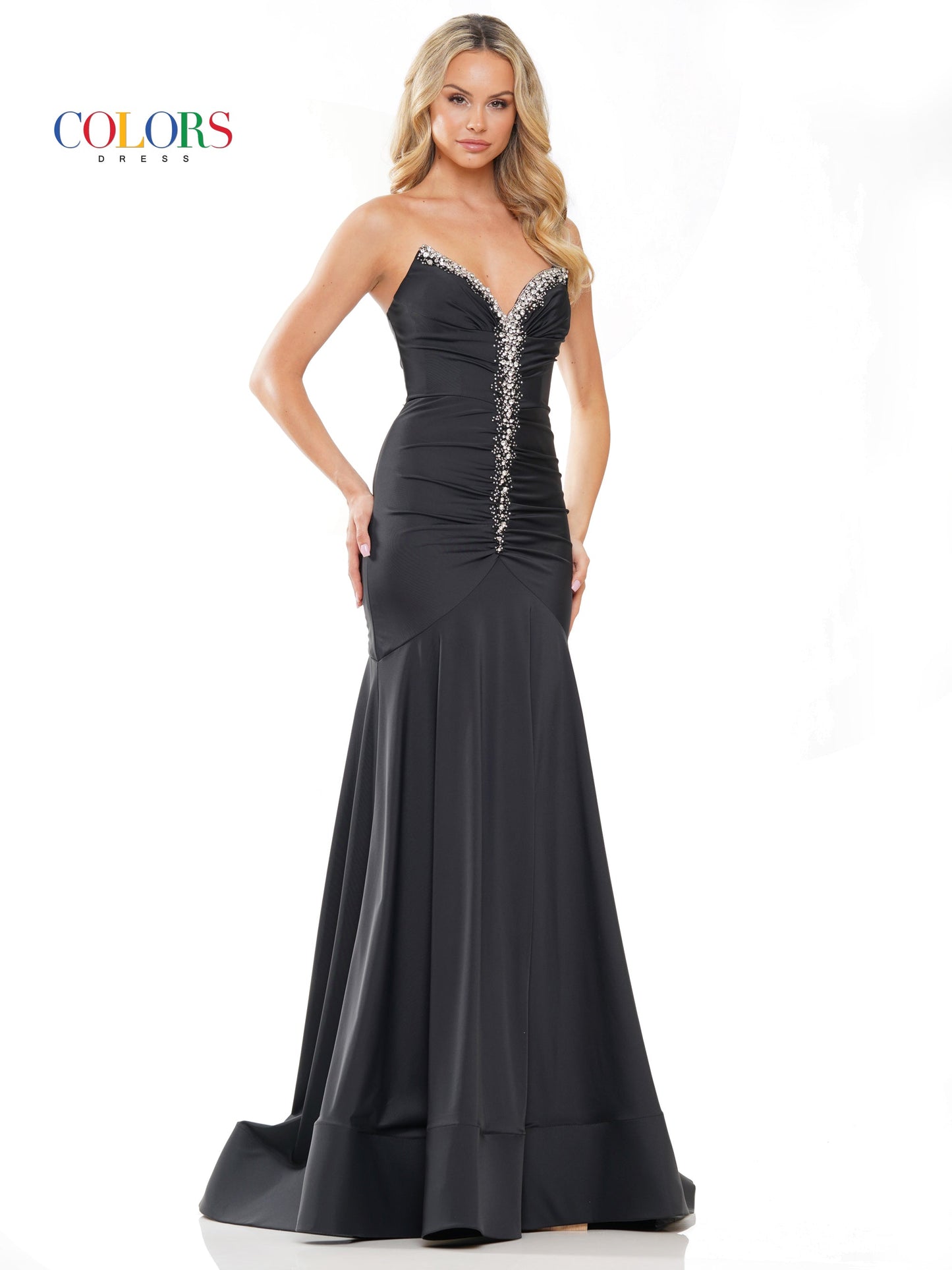 Prom Dresses Long Strapless Formal Fitted Prom Dress Black
