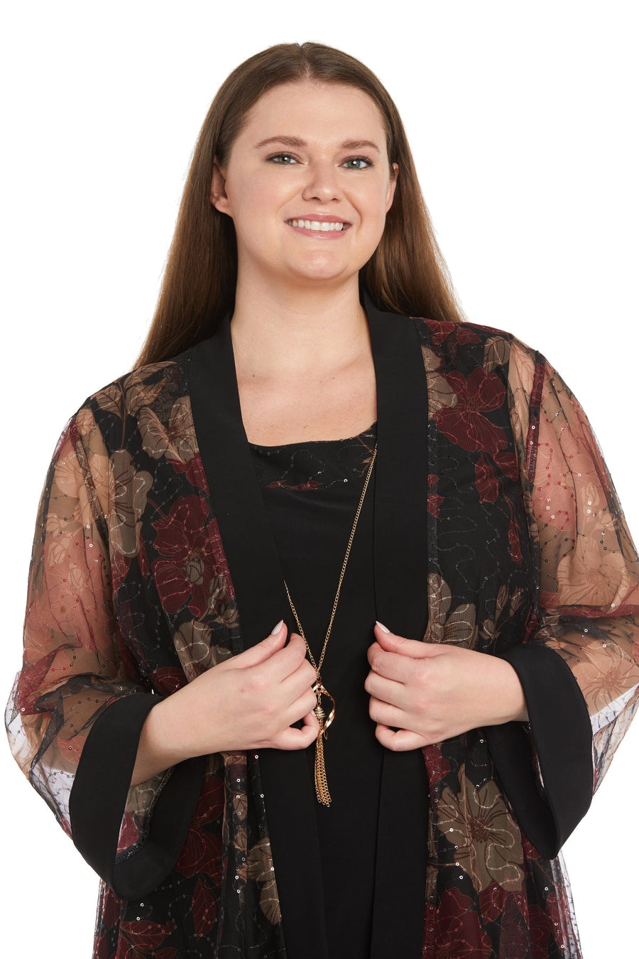 Plus Size Dresses Short Plus Size Glitter Jacket Dress Black/Red