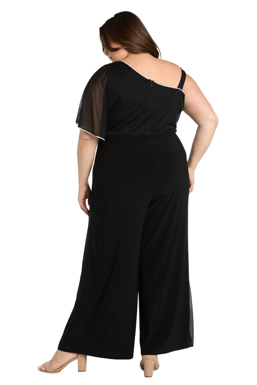 Plus Size Dresses Long Formal Plus Size Caplet Jumpsuit Black