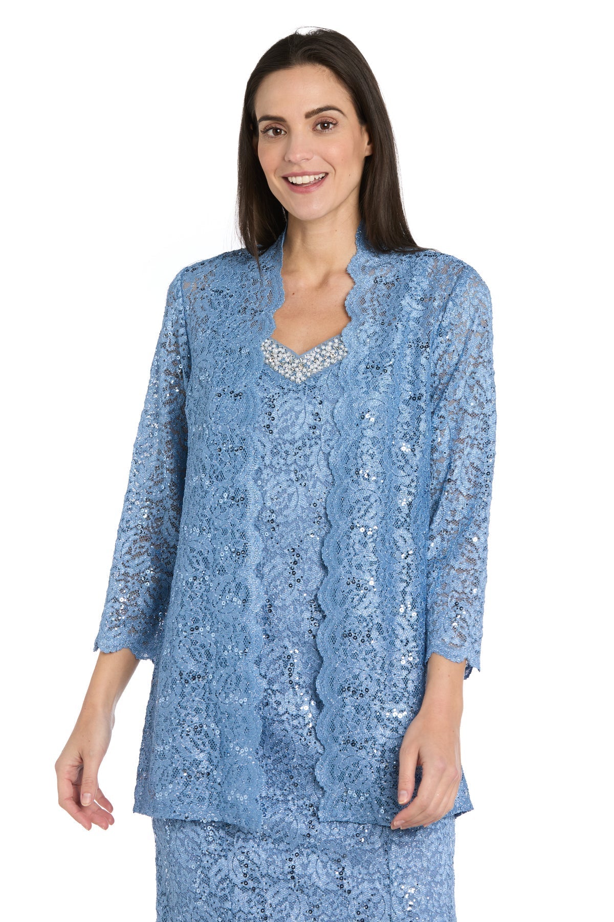 Mother of the Bride Dresses Short Mother of the Bride Lace Jacket Cocktail Dress Blue