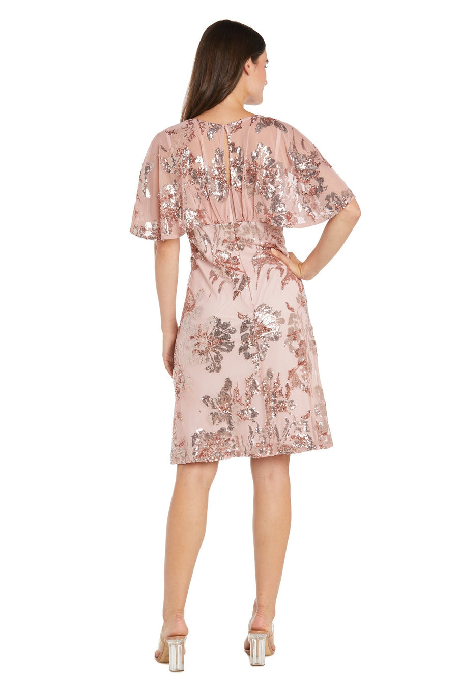 Cocktail Dresses Short Sequin Floral Cocktail Dress Rose