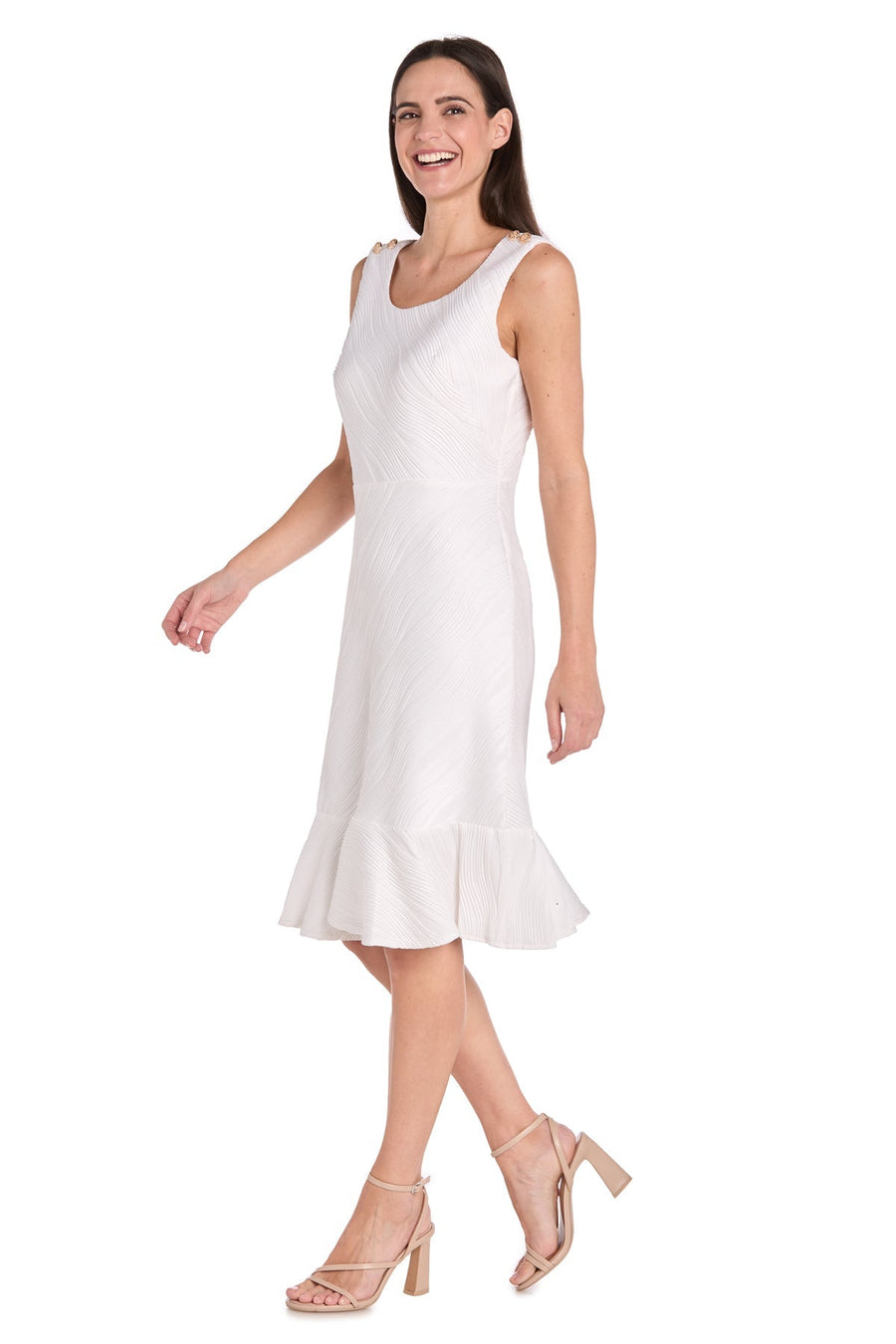 Cocktail Dresses Fitted Short Cocktail Midi Dress Ivory