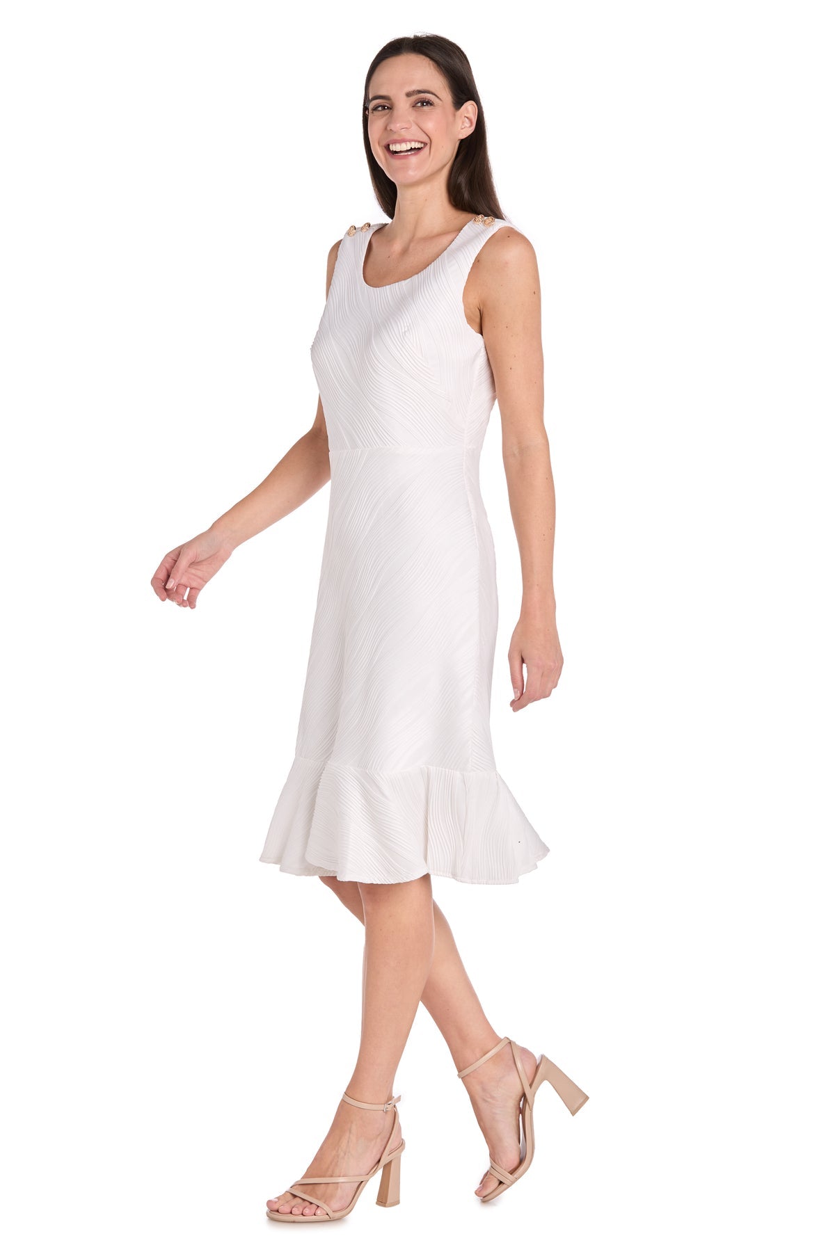 Cocktail Dresses Fitted Short Cocktail Midi Dress Ivory