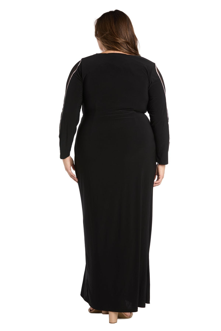 Plus Size Dresses Plus Size Long Sleeve Formal Evening Dress Black