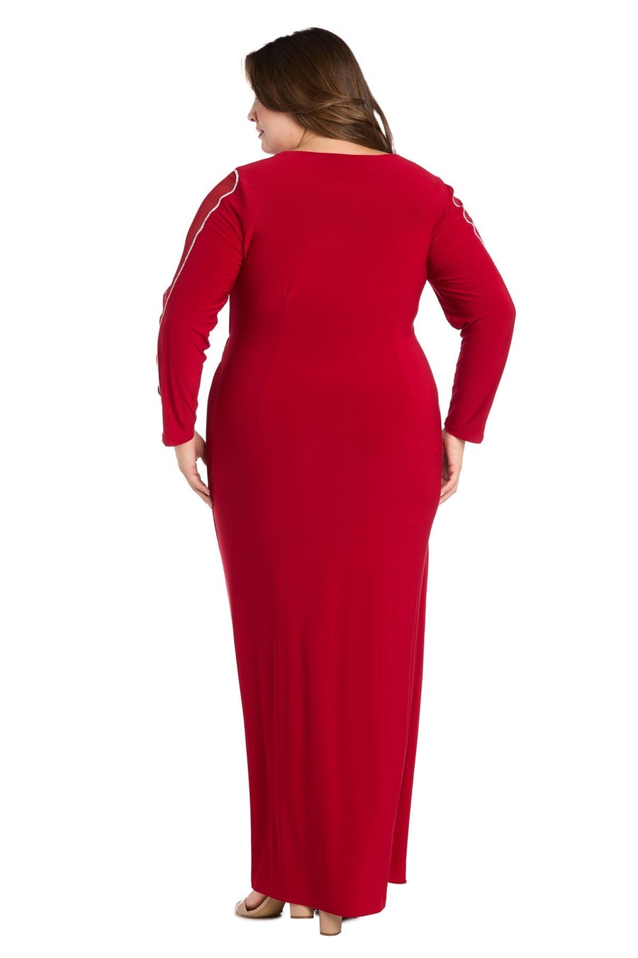 Plus Size Dresses Plus Size Long Sleeve Formal Evening Dress Red