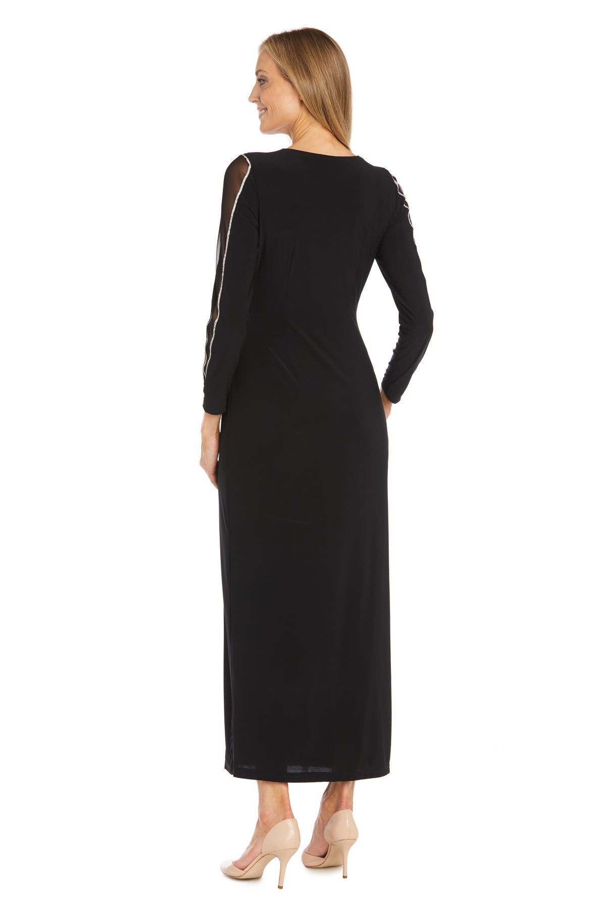 Formal Dresses Fitted Long Sleeve Evening Formal Dress Black