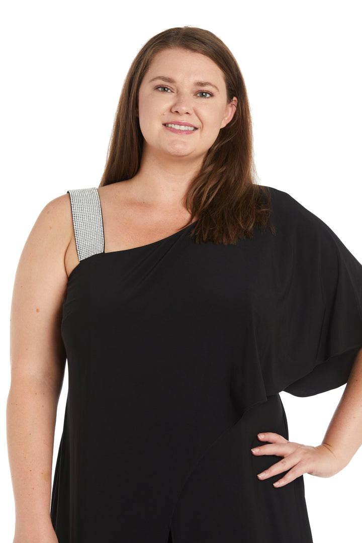 Jumpsuit Long Plus Size Overlay Formal Jumpsuit Black