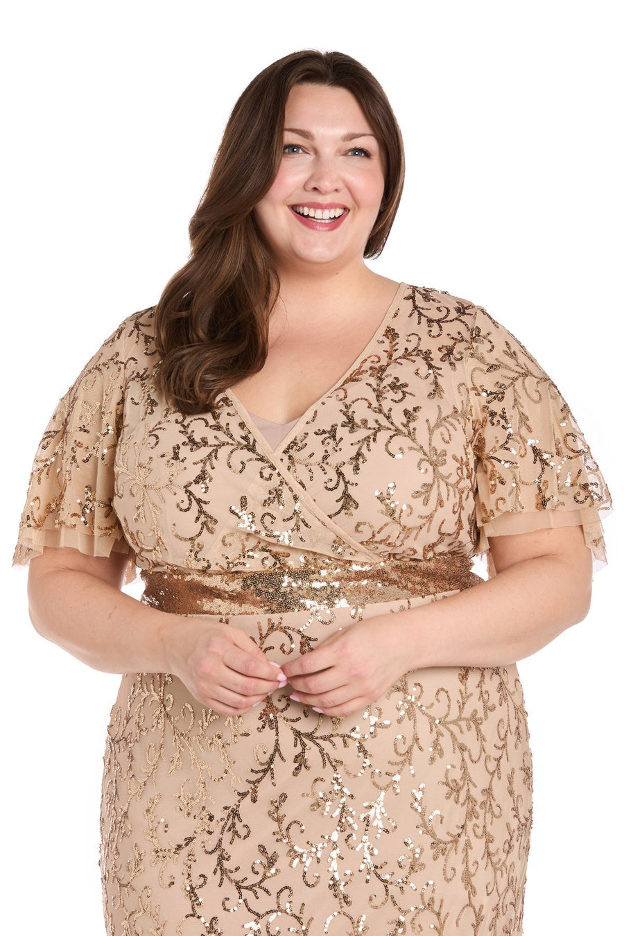 Plus Size Dresses Long Plus Size Formal Mother of the Bride Dress Gold