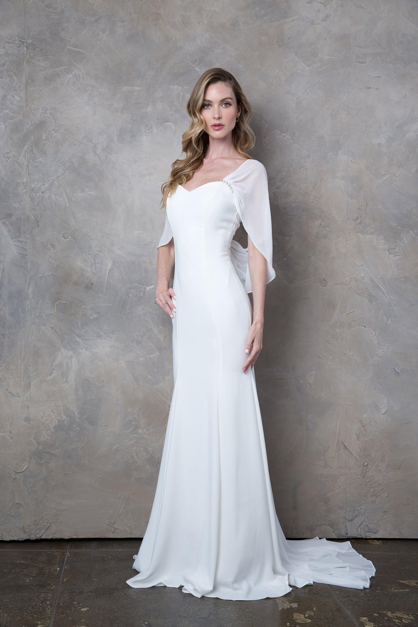 Bridal Long Chiffon Wedding Dress