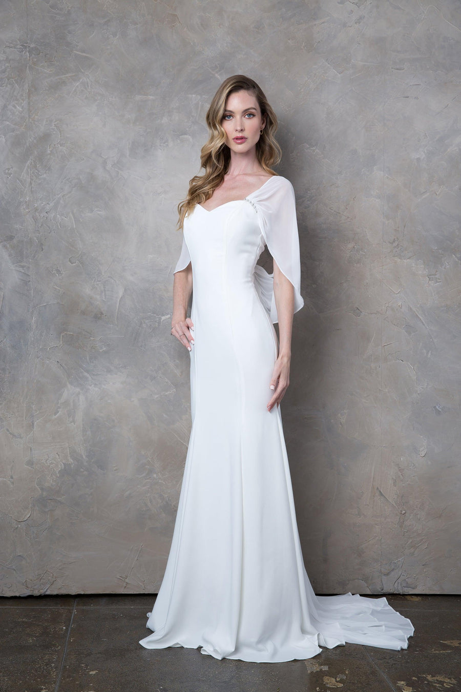 Bridal Long Chiffon Wedding Dress